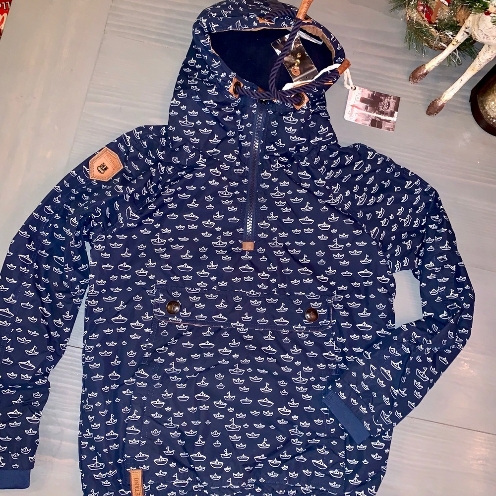 Women’s Naketano blue boats half zip jacket